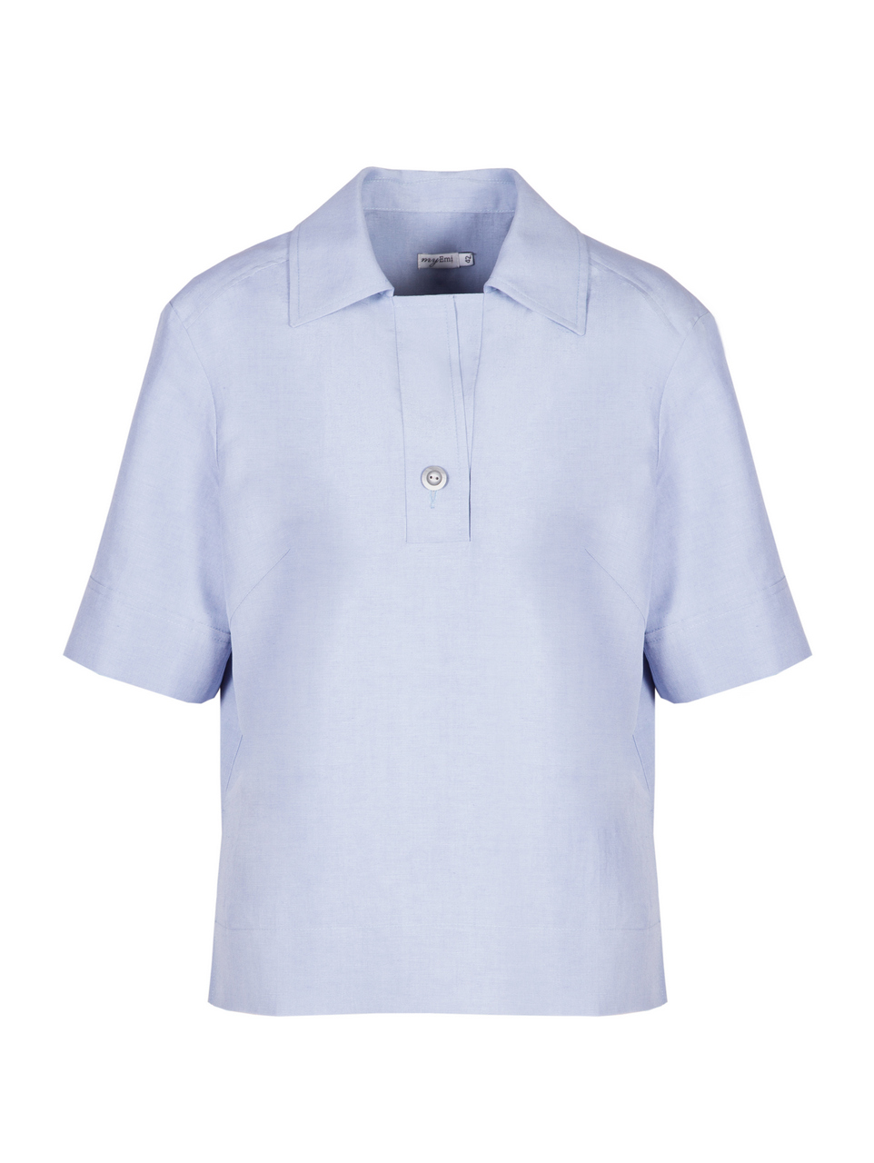 Рубашка-поло с коротким рукавом голубого цвета