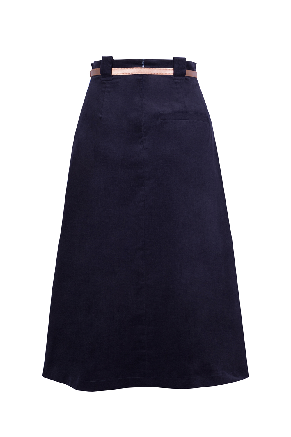 Темно-синяя вельветовая юбка
