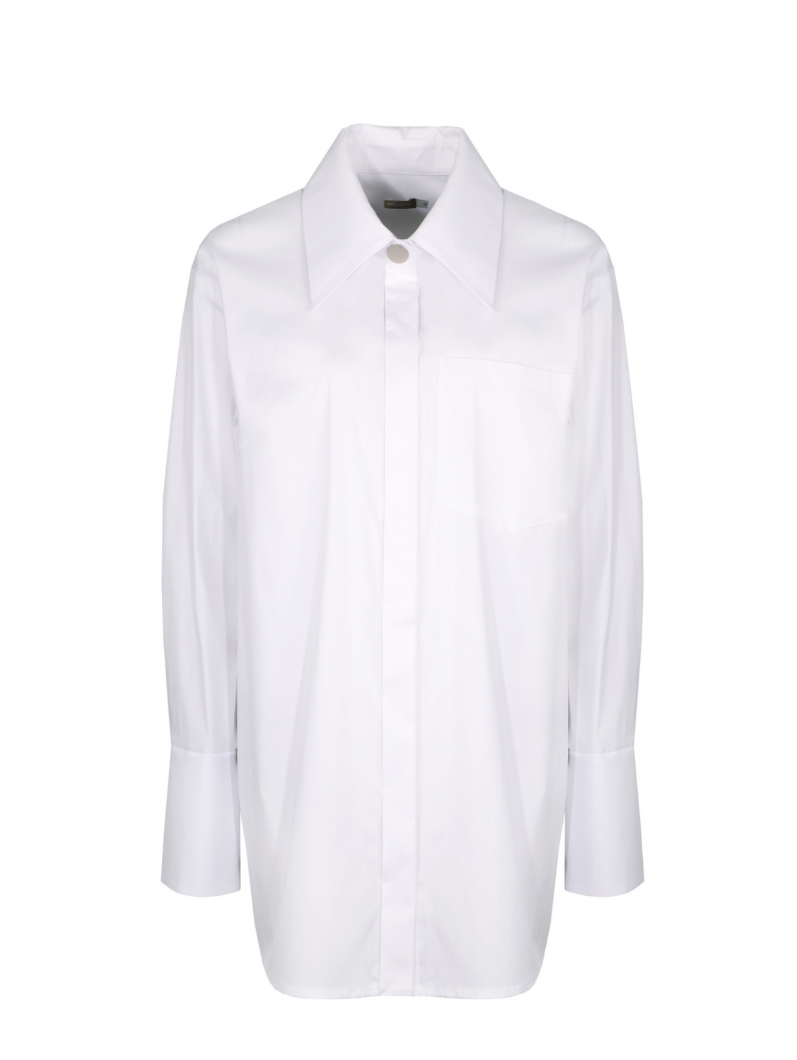 Белая рубашка из хлопка удлиненная